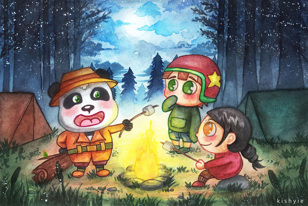 Campfire Tales - Watercolor