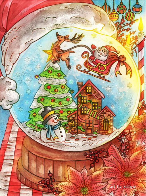 Winter Globe - Watercolor